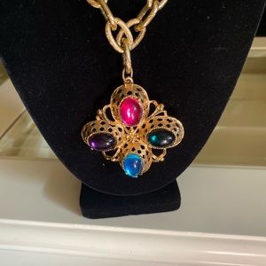 Vintage (80's) statement multi-color necklace